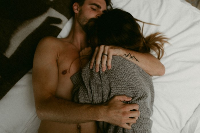 Hugs passionately