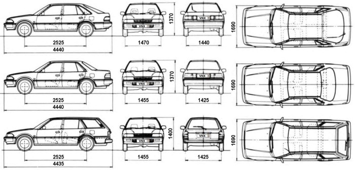 Toyota Carina dimensions
