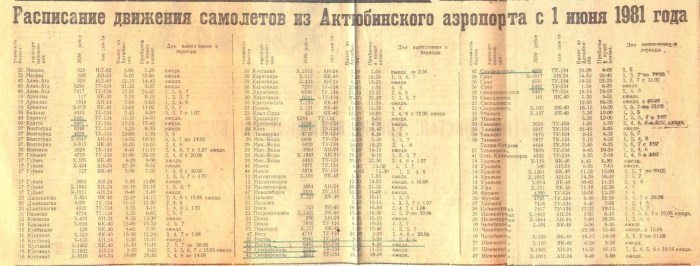 Flight schedule Airport Karaganda