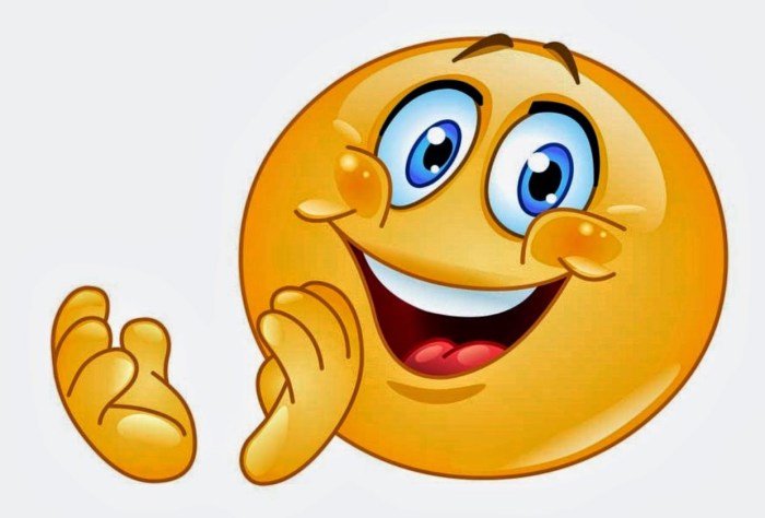 The smiley applauds