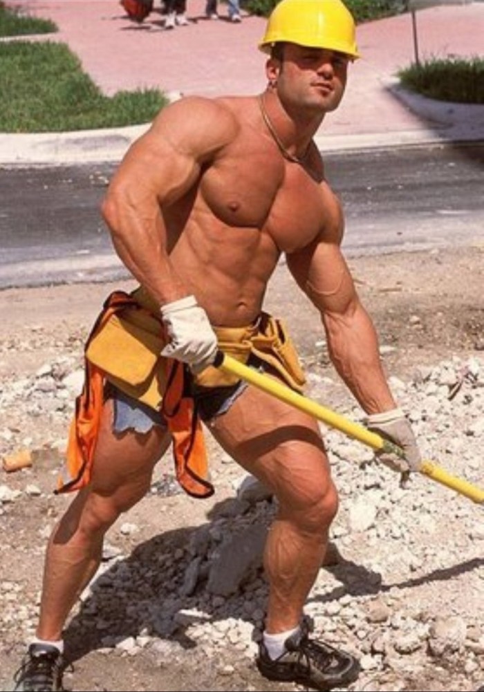 Girls naked at a construction site