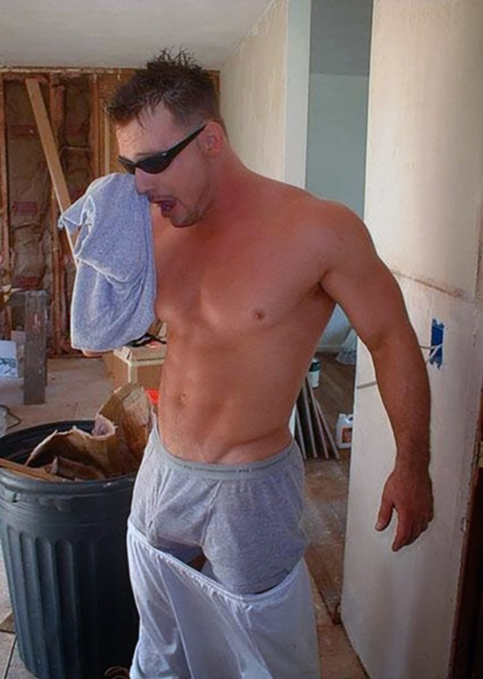 Girl at a construction site naked
