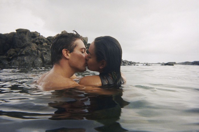 Boy and girl in water