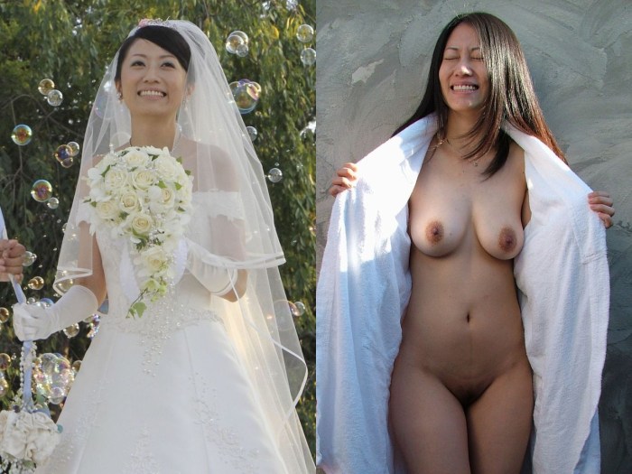 Naked bride at the ceremony