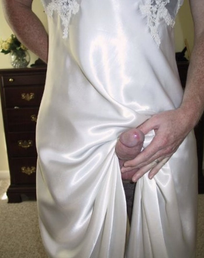 Satin silk fetish jerk