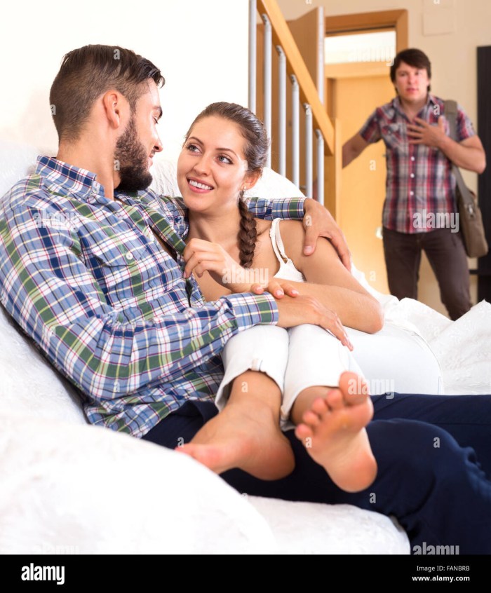 The husband is watching