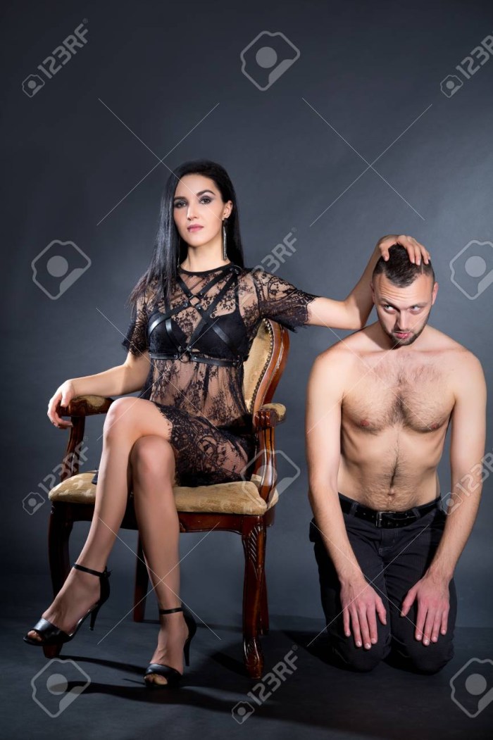 Lady woman over men
