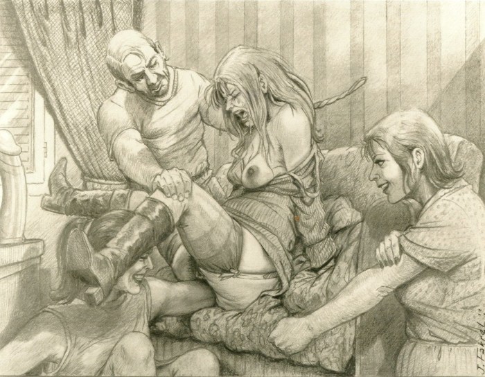 Pornographic drawings of perversion