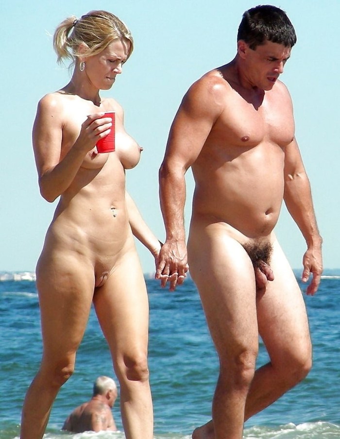 Naked couples on the beach