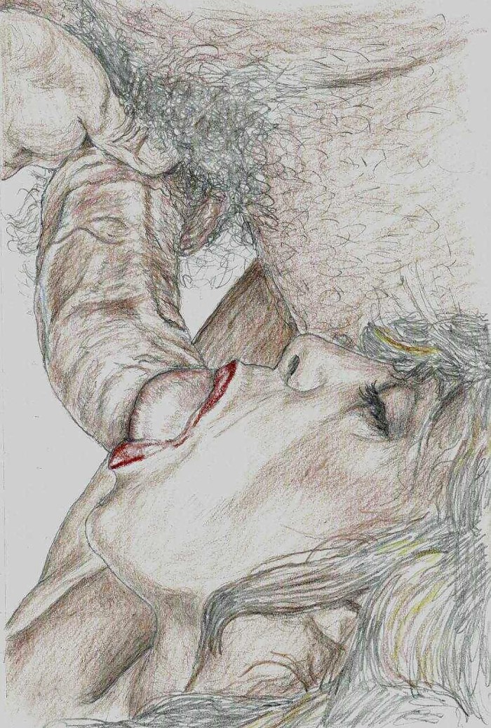 Pornarisun with a pencil
