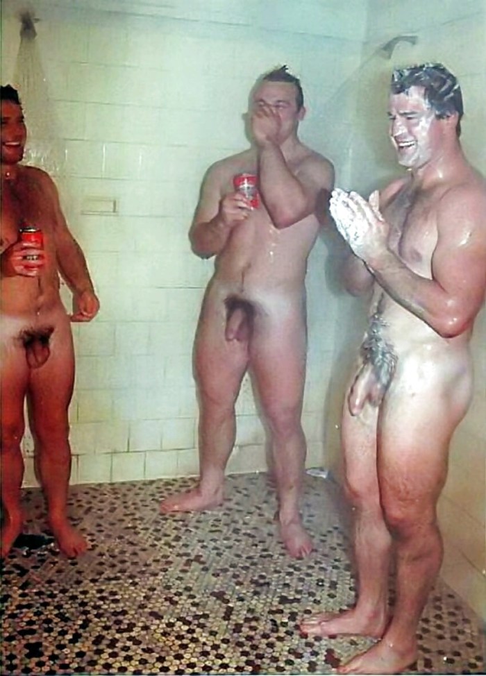 Naked guys in a common shower