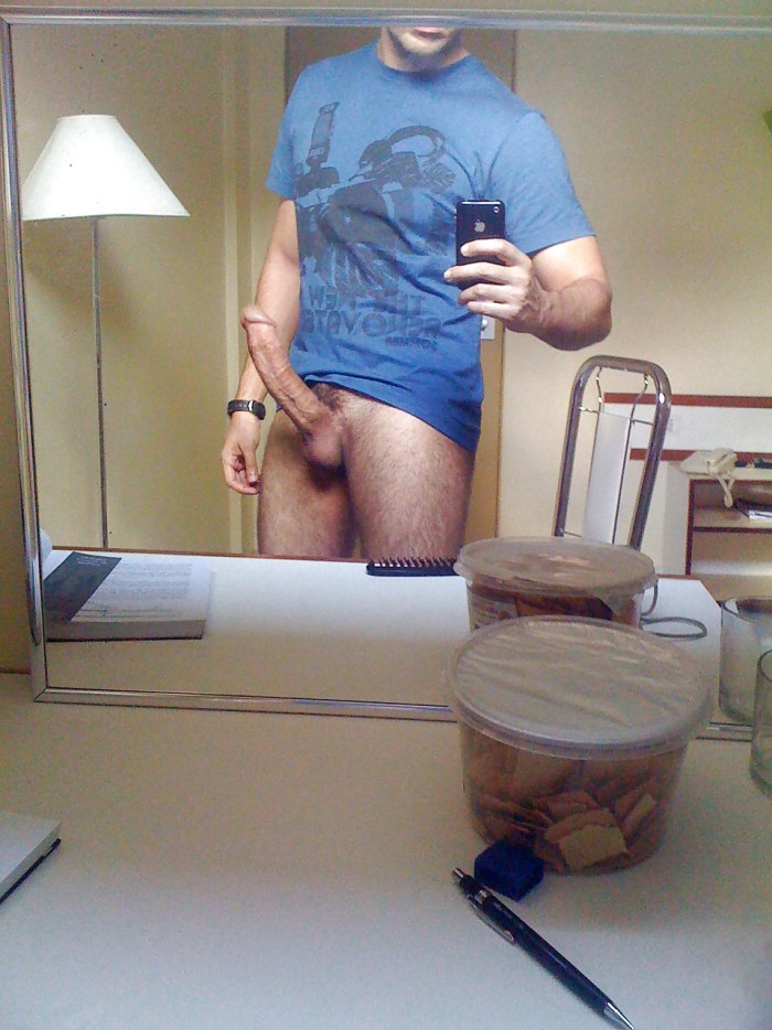 Guys without panties in front of the mirror