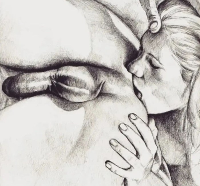Anilingus to a man drawing