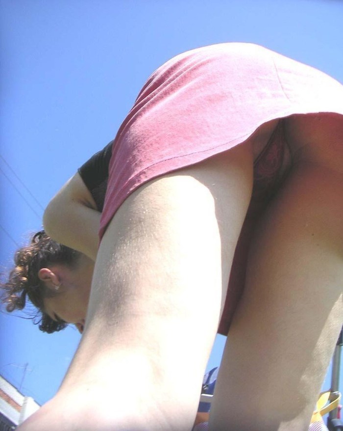 We spy under skirts without panties
