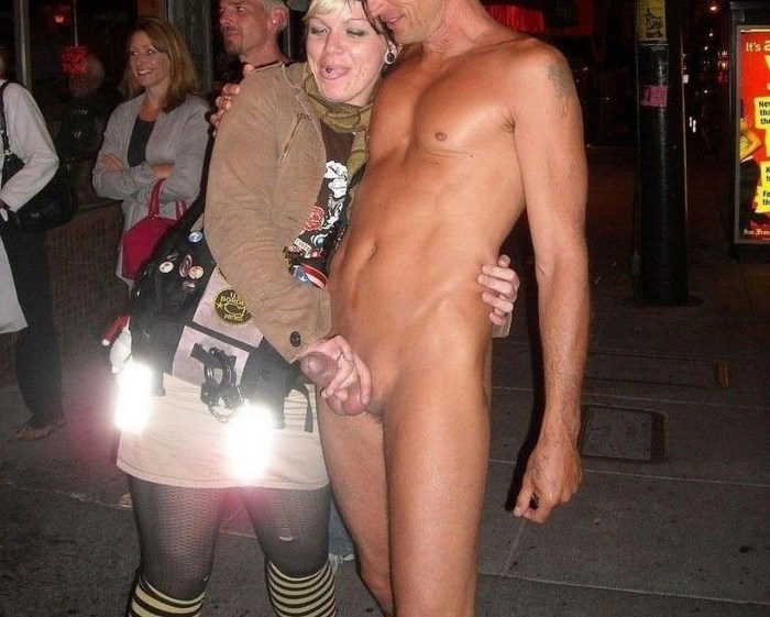 Naked women men in public