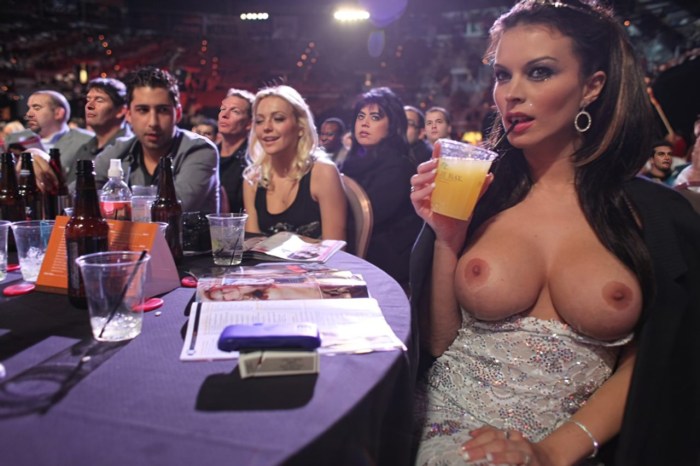 Big boobs at a party