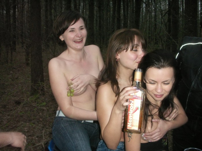 Young drunken girls