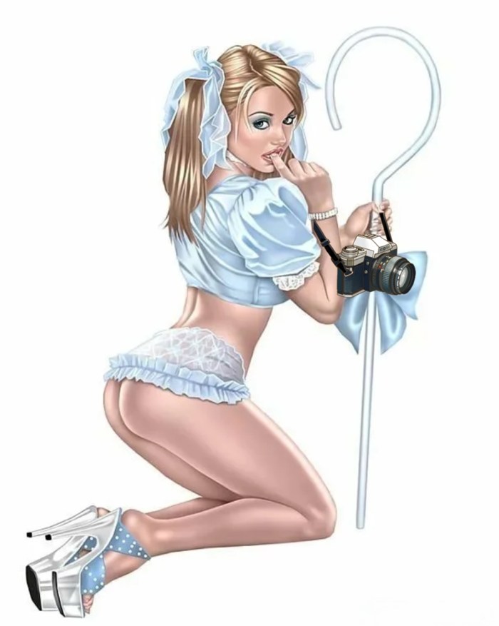 Drawn girls in mini