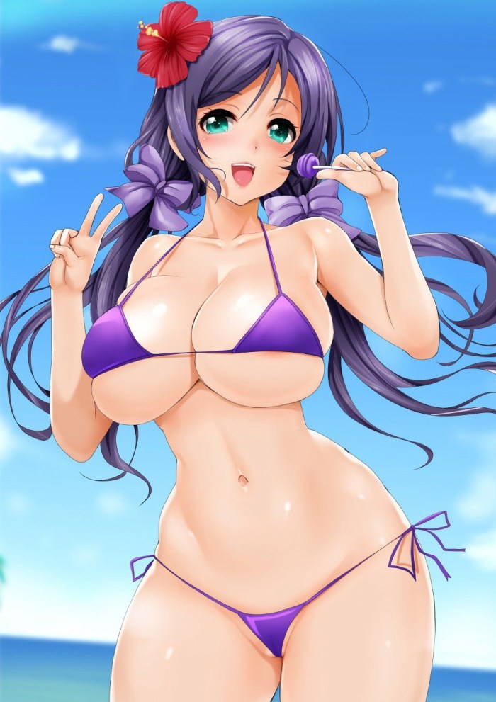 Anime big boobs in a swimsuit
