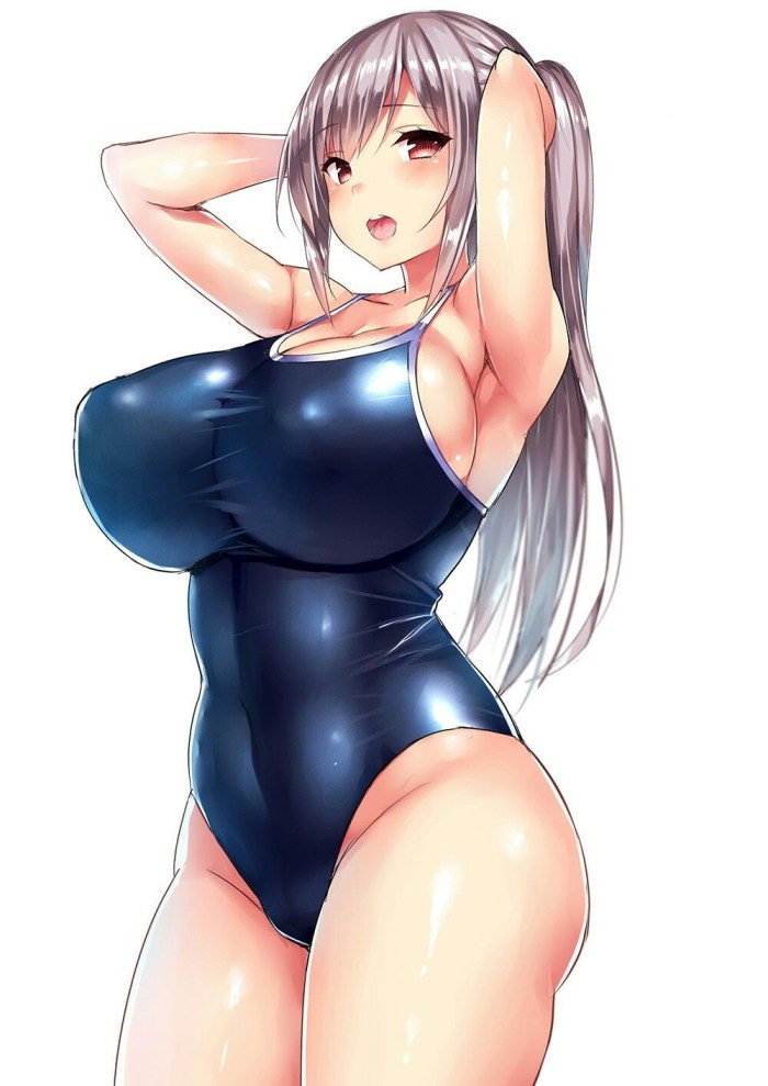 Anime girl with lush forms