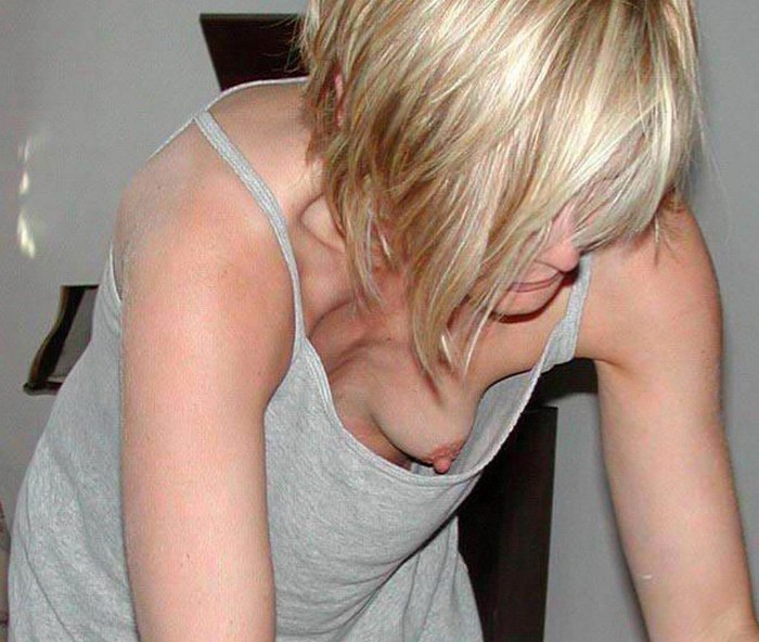 Bent down and lit her chest