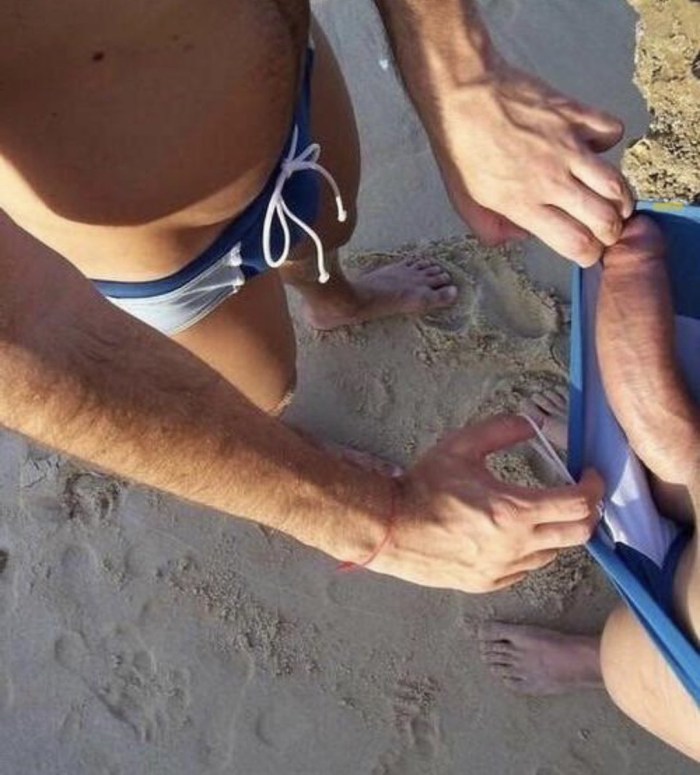 I got a member on the beach in my underpants