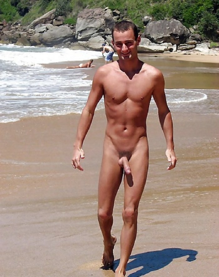 Naked young guys on the beach