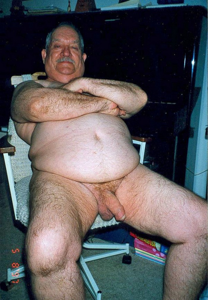 Naked old man fat without panties