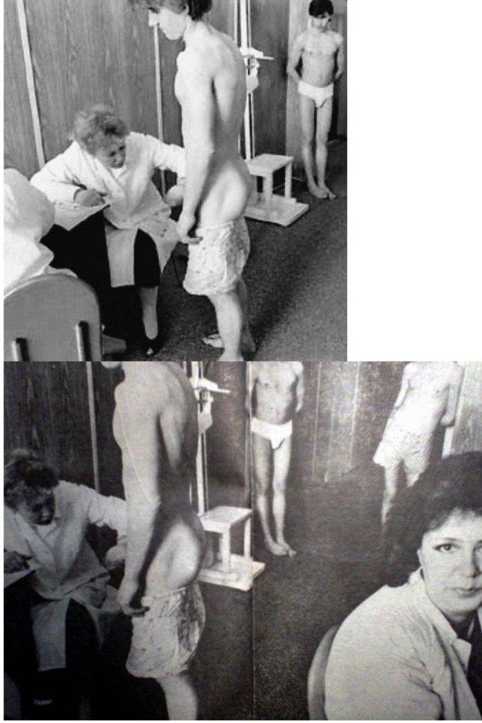 Naked physical examination in the military enlistment office