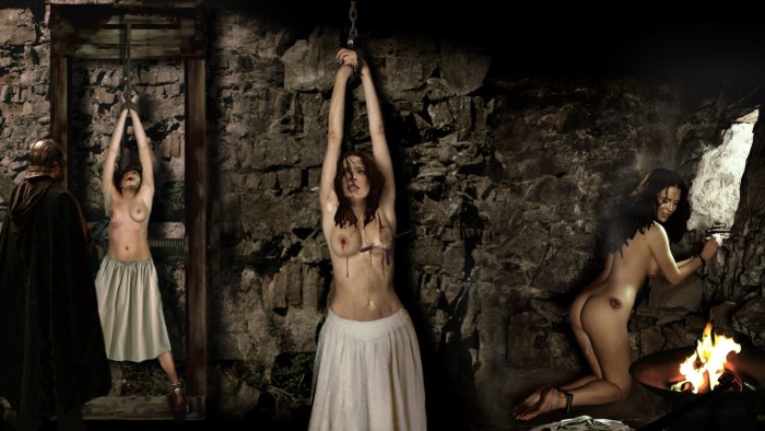 Beautiful women naked in the castle