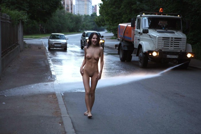 Naked women on the highway