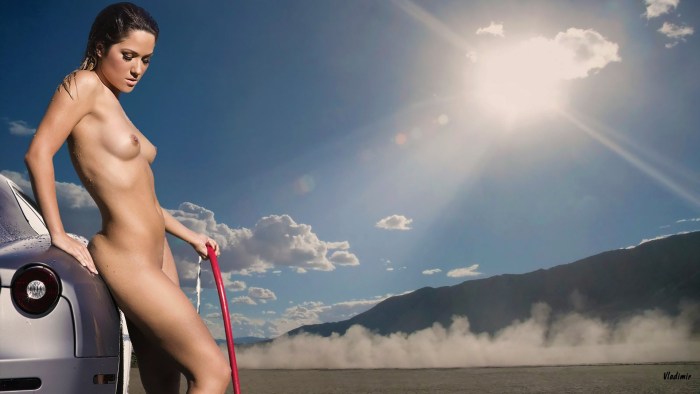 From the car naked