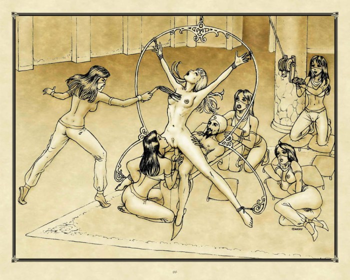 Erotic drawings of a slave