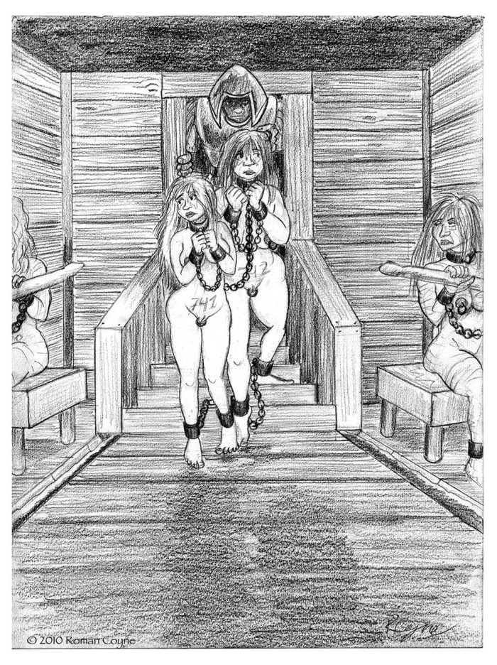 BDSM Naked slaves on a gallery