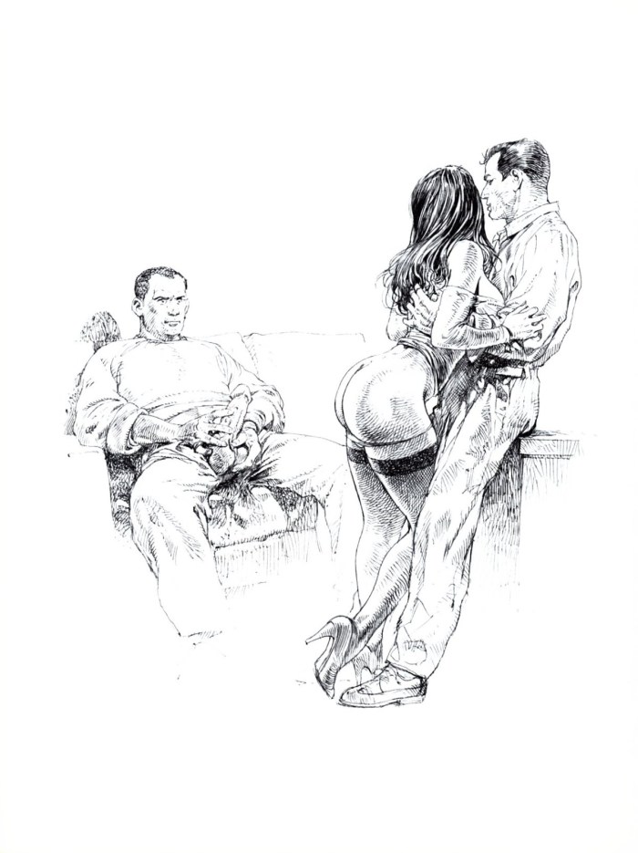 Swingers drawings with a pencil