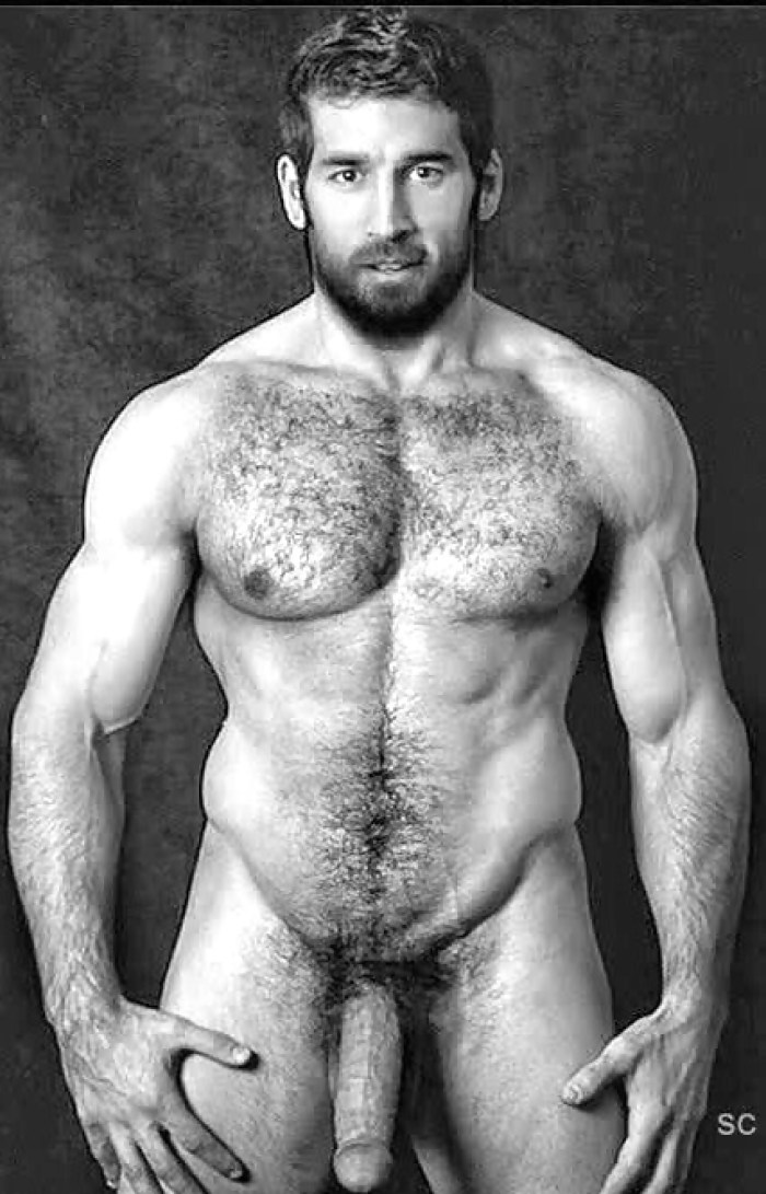 Naked hairy pumped up guys