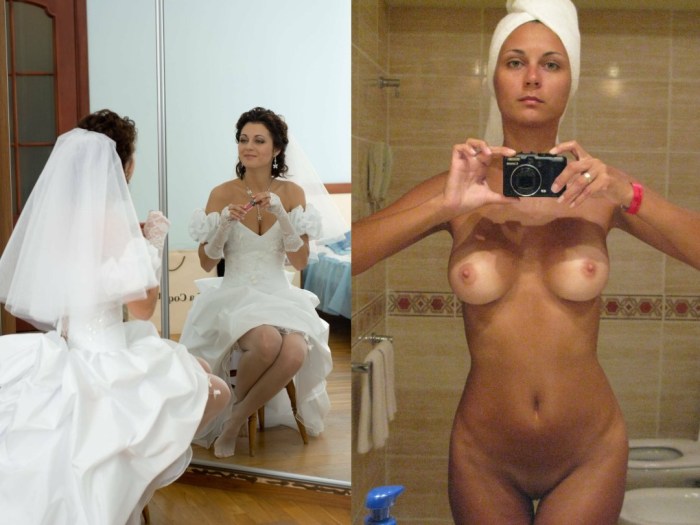 The naked bride is dressed