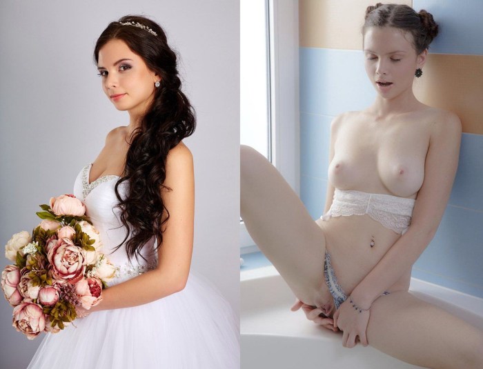 Brides dressed and undressed