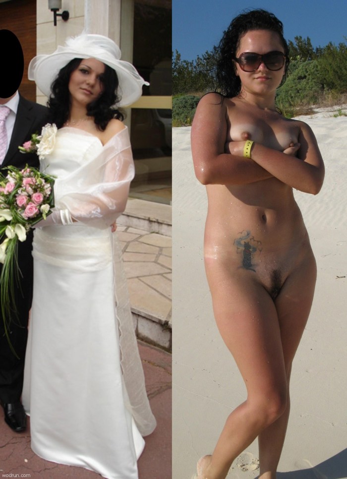 The bride is dressed and undressed