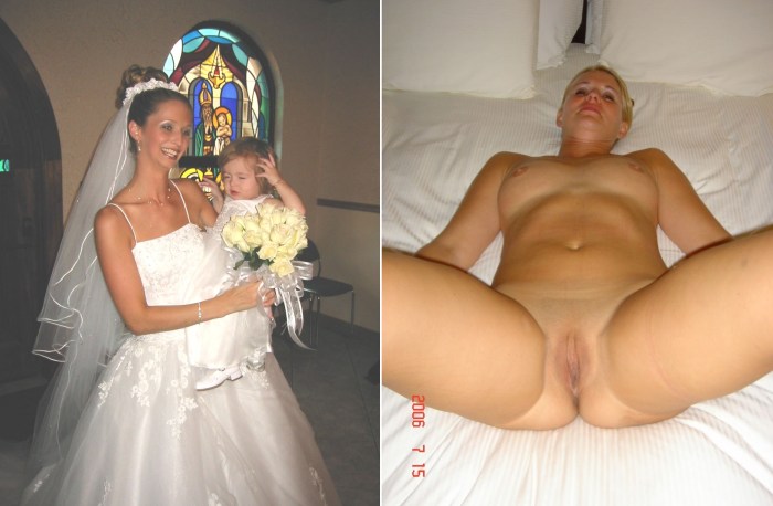 Naked wife after the wedding