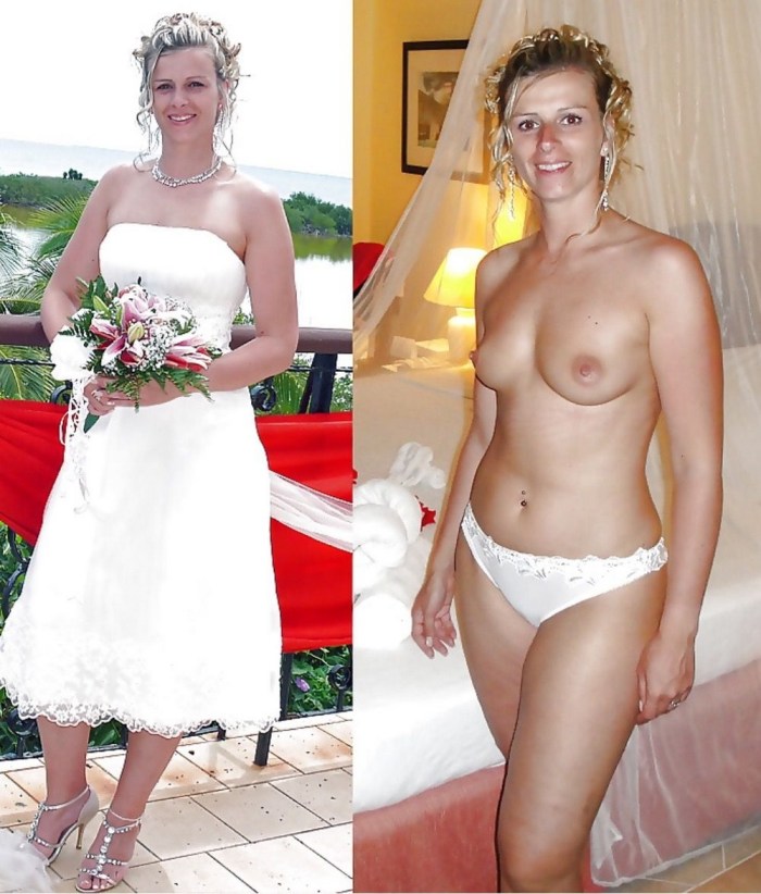 The bride is dressed and undressed