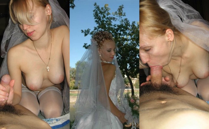 The bride is dressed and with a member
