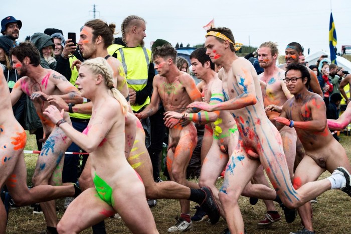 Naked race at the Festival in Denmark