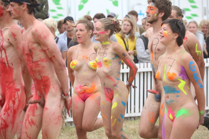 Naked girls on Roskilde Naked Run Festival