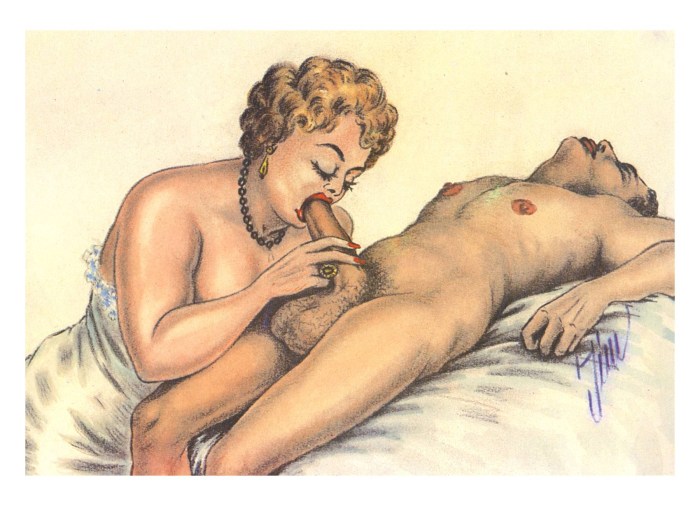 Pornography retro drawings