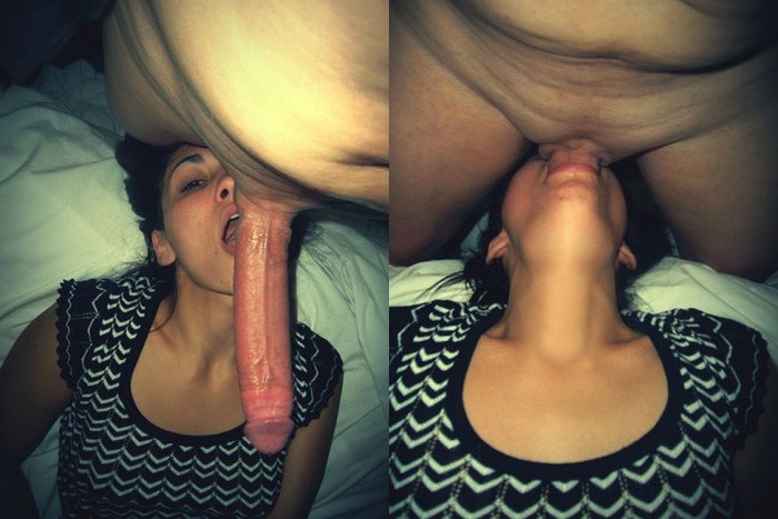 Deep sip of a huge cock