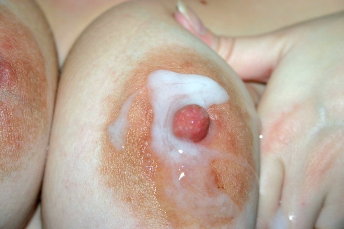 Cum on nipples large