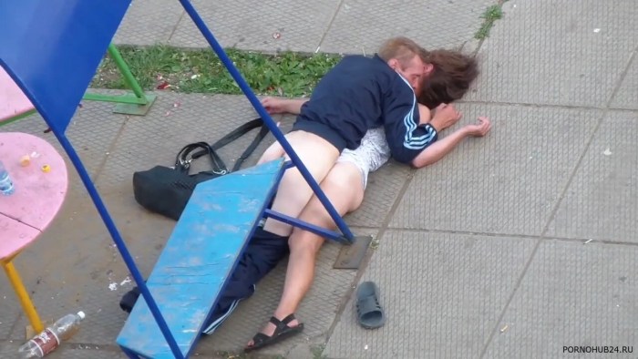 Fucked is lying on the street