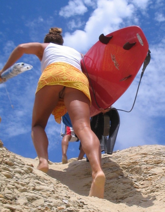 Lit panties on the beach