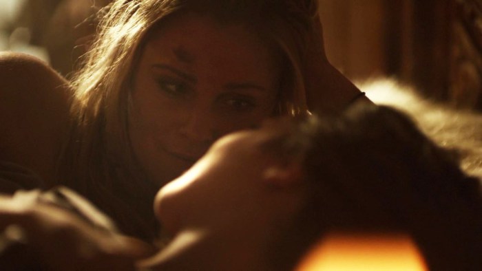 Clark and Lexa bed scene